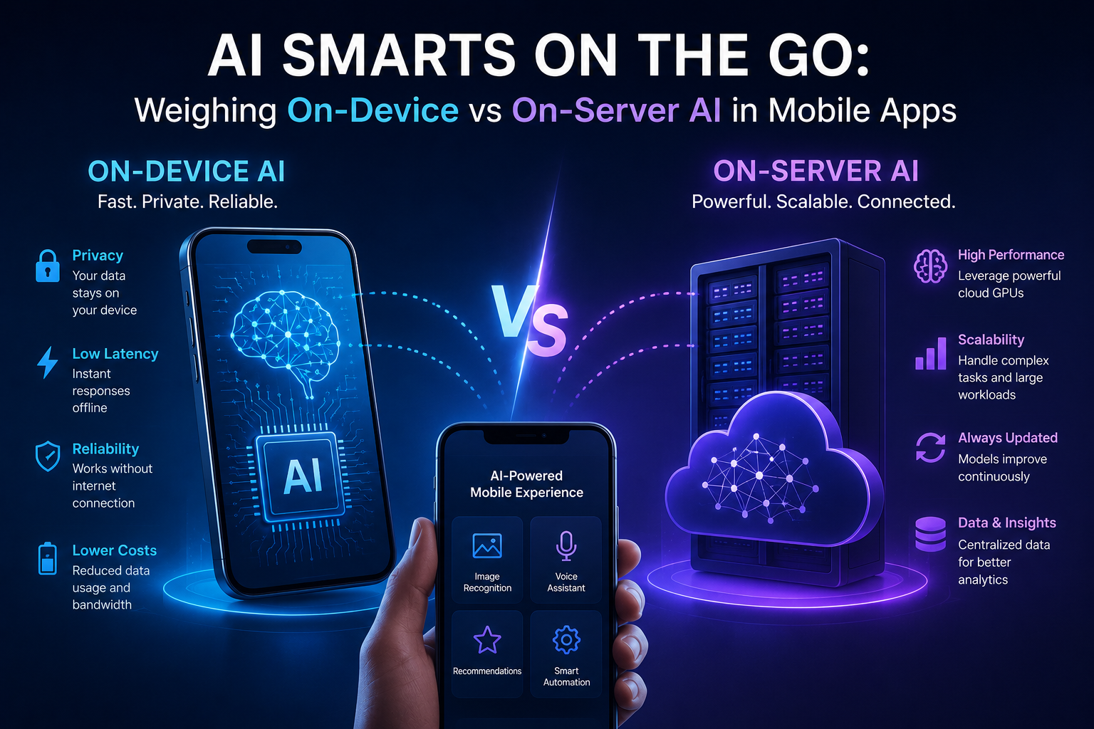 AI Smarts on the Go: Weighing On-Device vs On-Server AI in Mobile Apps
